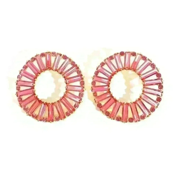 J Crew New bezeled Stone Round Earrings - Picture 1 of 4